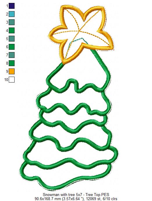 Snowman and Christmas Tree - ITH Project - Machine Embroidery Design