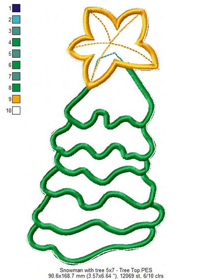 Snowman and Christmas Tree - ITH Project - Machine Embroidery Design