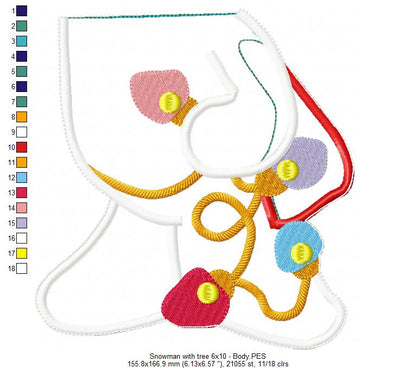 Snowman and Christmas Tree - ITH Project - Machine Embroidery Design