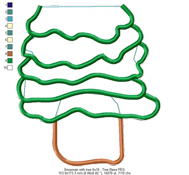 Snowman and Christmas Tree - ITH Project - Machine Embroidery Design