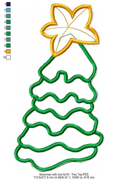 Snowman and Christmas Tree - ITH Project - Machine Embroidery Design