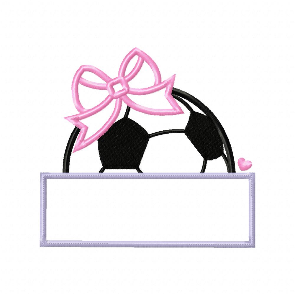 Soccer Ball Girl Banner - Applique