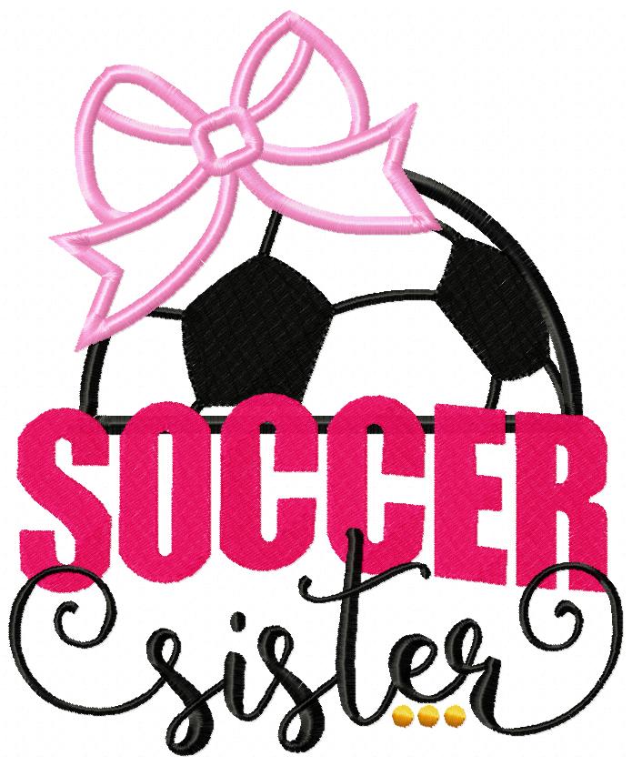Soccer Sister - Appliqué - Machine Embroidery Design