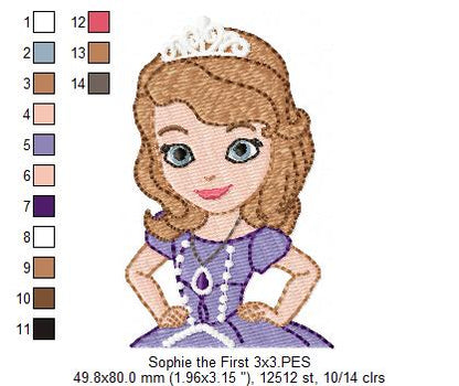 Princess Sophie the First - Fill Stitch - Machine Embroidery Design