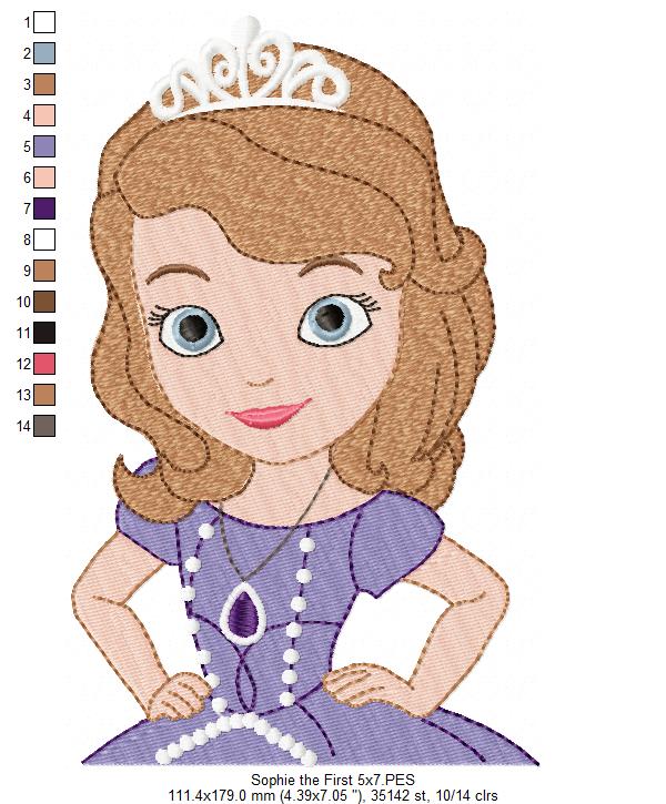 Princess Sophie the First - Fill Stitch - Machine Embroidery Design