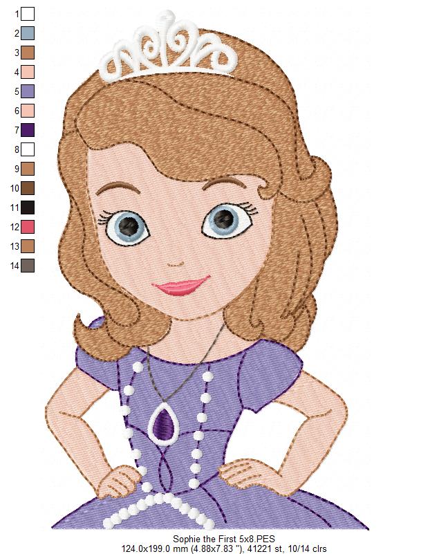 Princess Sophie the First - Fill Stitch - Machine Embroidery Design