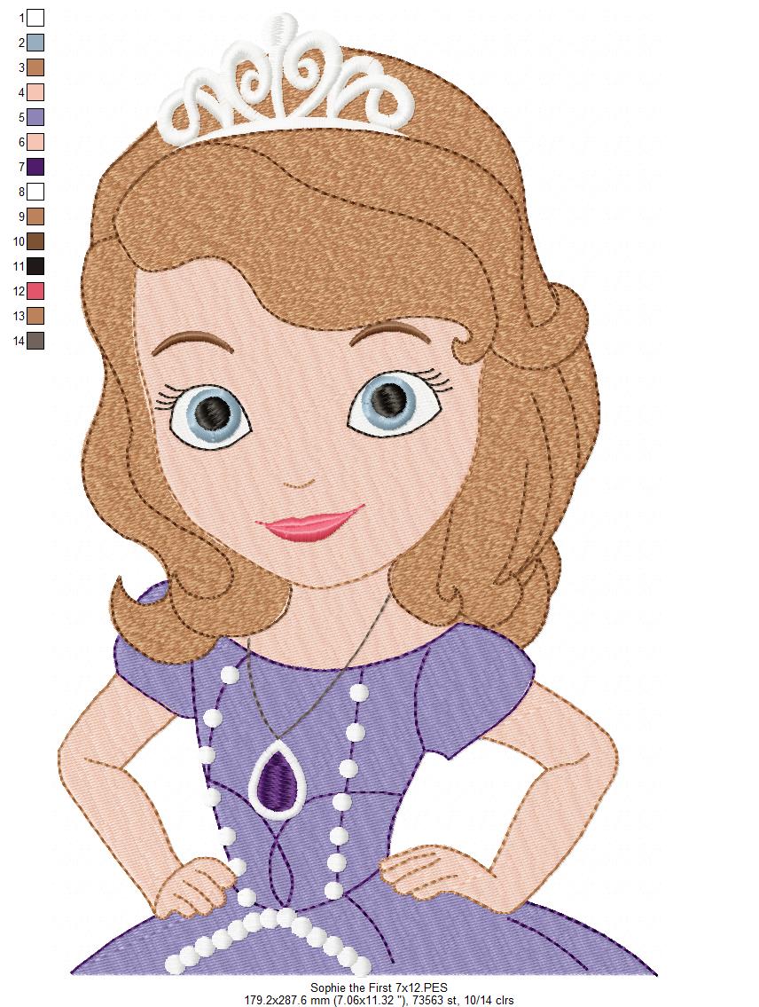 Princess Sophie the First - Fill Stitch - Machine Embroidery Design