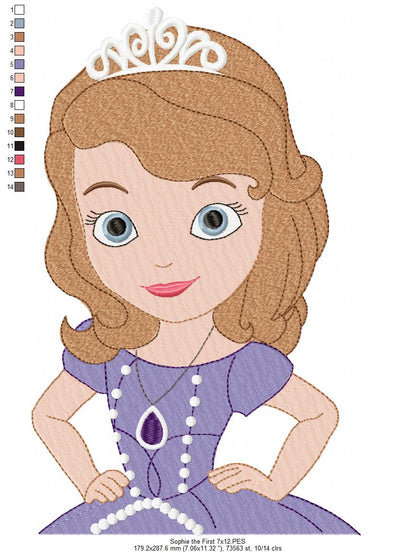 Princess Sophie the First - Fill Stitch - Machine Embroidery Design