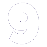 Spider Web Nine 9th Nineth Birthday Number 9 - Applique Embroidery