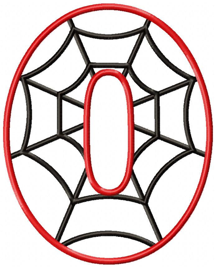 Spider Web Number 0 - Applique Embroidery