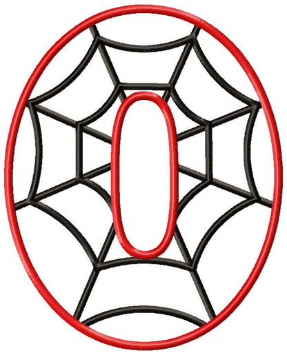 Spider Web Number 0 - Applique Embroidery