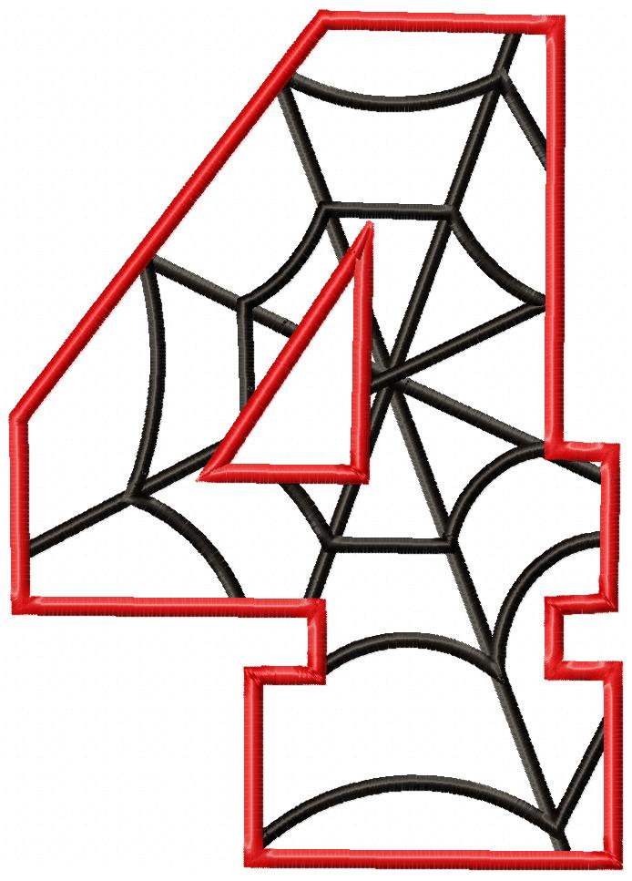 Spider Number Four - Applique - Machine Embroidery Design