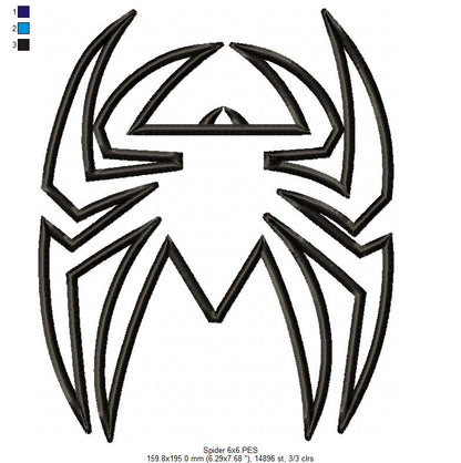 Halloween Spider - Applique - Machine Embroidery Design