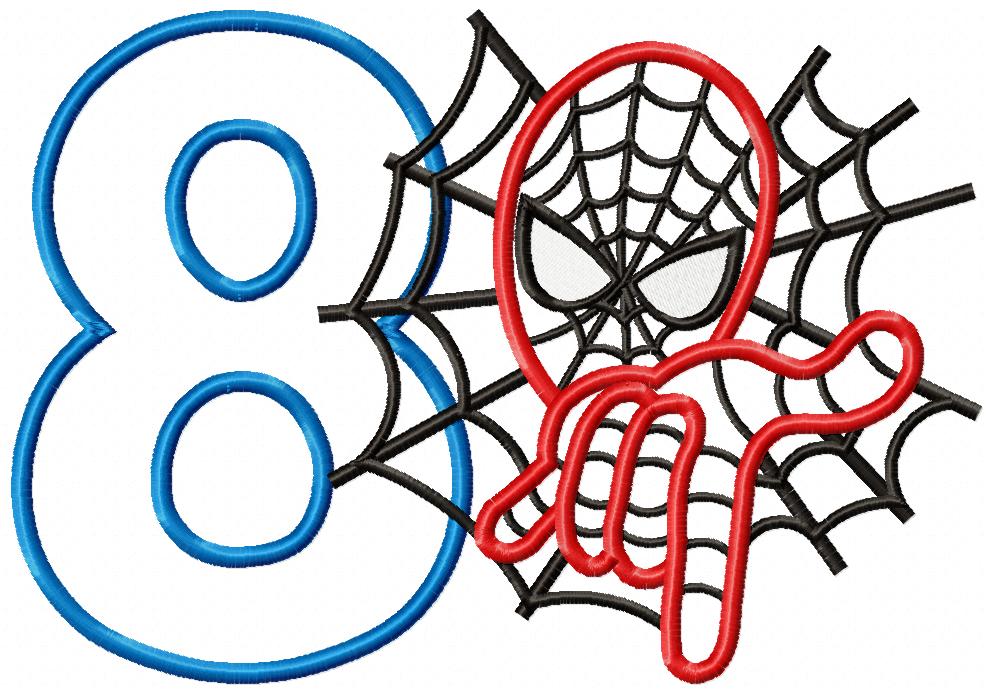 Spiderman Numbers 1-11 Birthday Set Numbers - Applique - Machine Embroidery Design