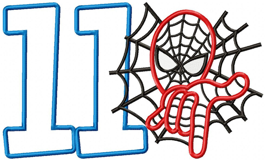 Spiderman Numbers 1-11 Birthday Set Numbers - Applique - Machine Embroidery Design