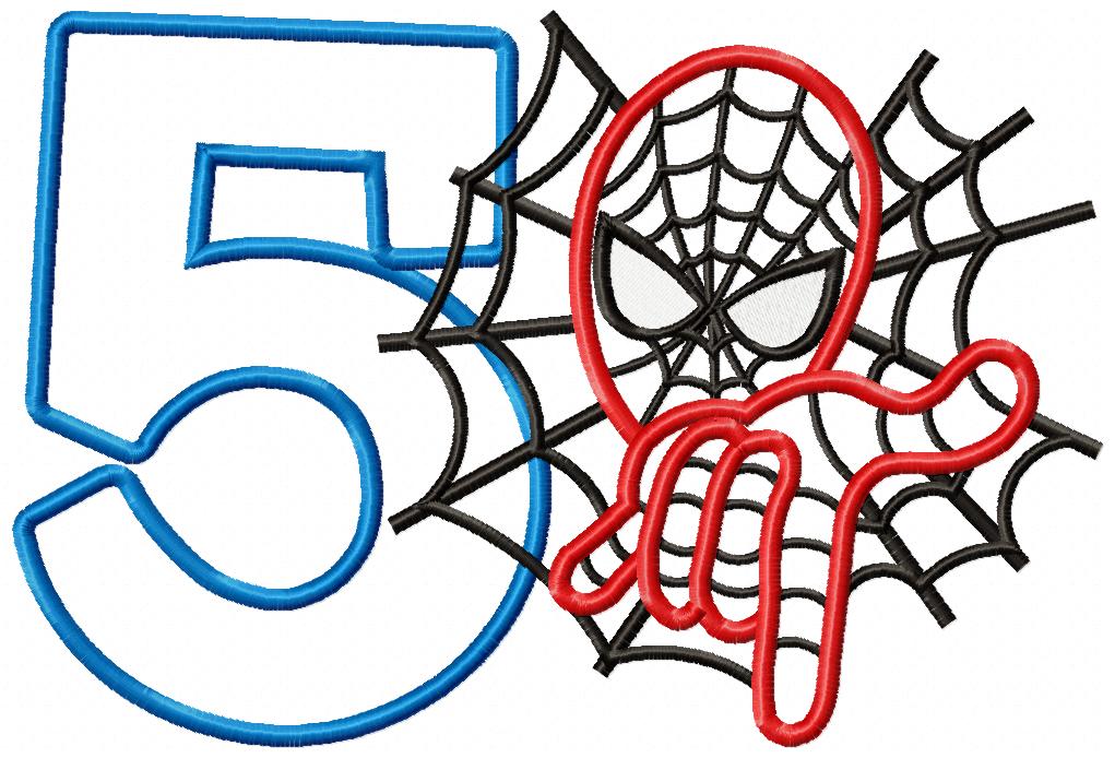 Spiderman Numbers 1-11 Birthday Set Numbers - Applique - Machine Embroidery Design