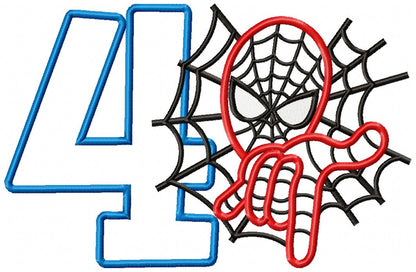 Spiderman Numbers 1-11 Birthday Set Numbers - Applique - Machine Embroidery Design