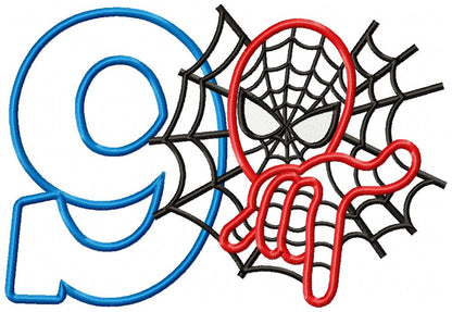 Spiderman Numbers 1-11 Birthday Set Numbers - Applique - Machine Embroidery Design