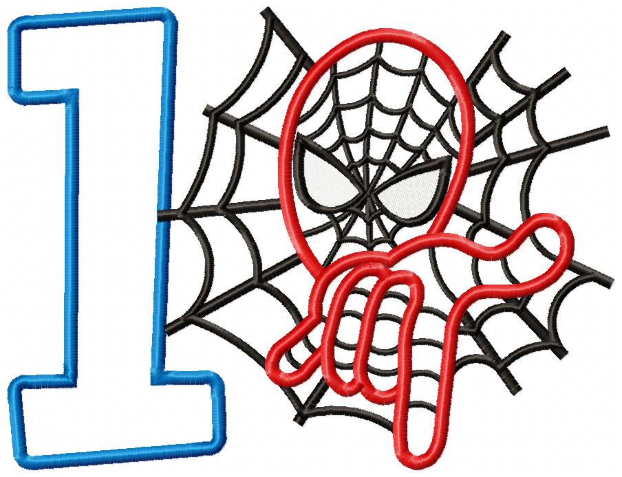 Spiderman Numbers 1-11 Birthday Set Numbers - Applique - Machine Embroidery Design