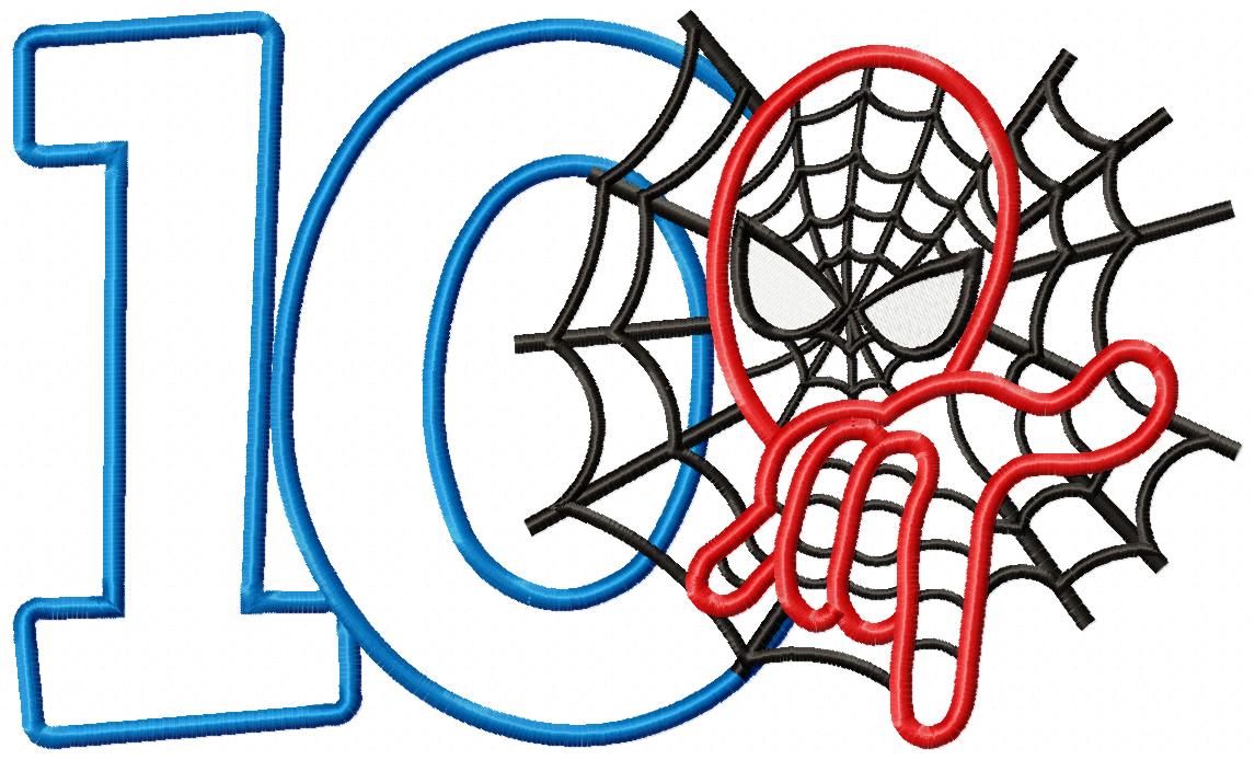 Spiderman Numbers 1-11 Birthday Set Numbers - Applique - Machine Embroidery Design