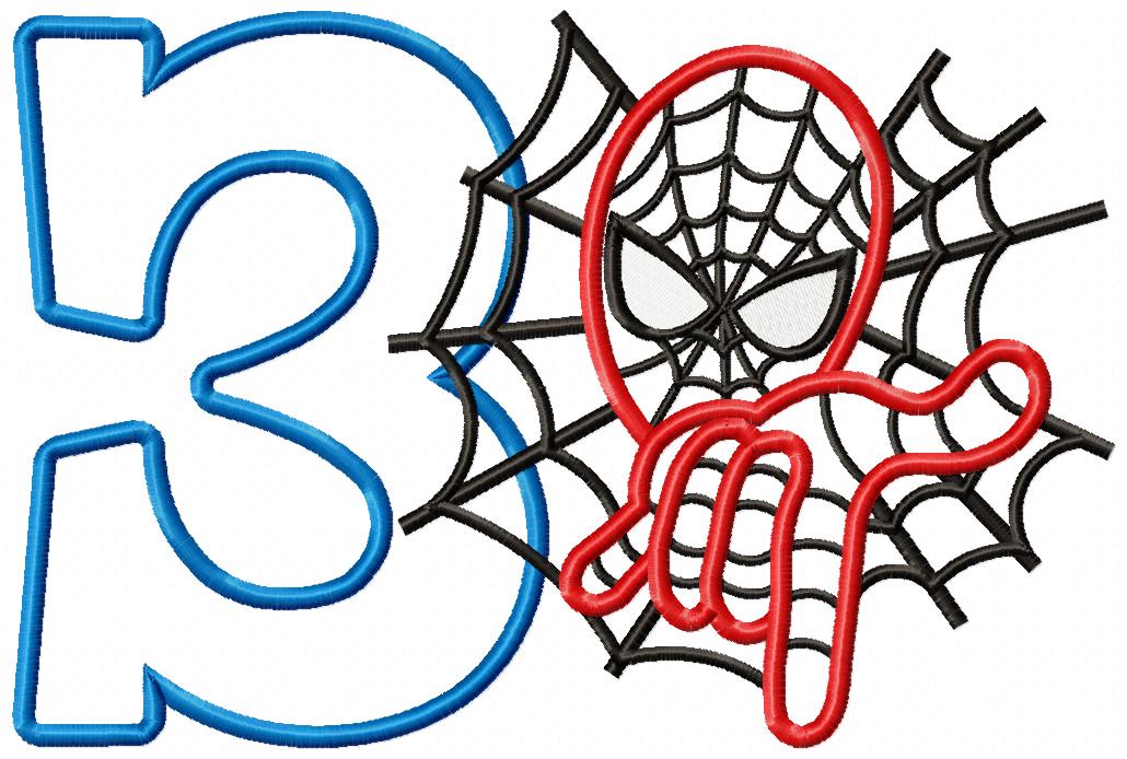 Spiderman Numbers 1-11 Birthday Set Numbers - Applique - Machine Embroidery Design