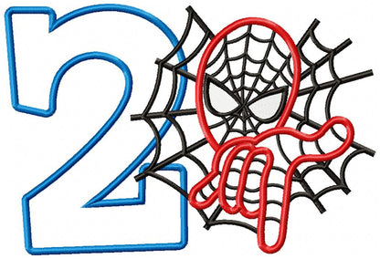 Spiderman Numbers 1-11 Birthday Set Numbers - Applique - Machine Embroidery Design