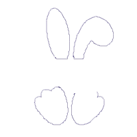 Split Bunny Boy and Eggs - Applique - Machine Embroidery Design