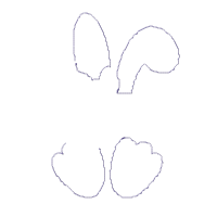 Split Bunny Girl and Eggs - Applique - Machine Embroidery Design