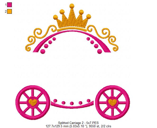 Splitted Carriage - Fill Stitch - Machine Embroidery Design
