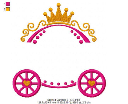 Splitted Carriage - Fill Stitch - Machine Embroidery Design