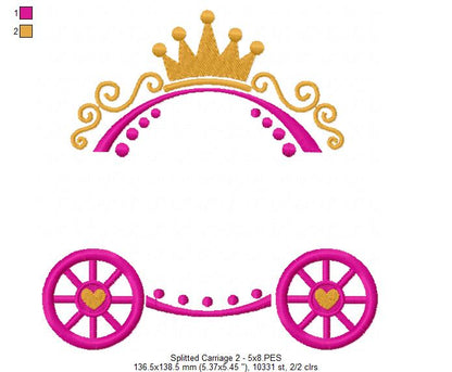 Splitted Carriage - Fill Stitch - Machine Embroidery Design
