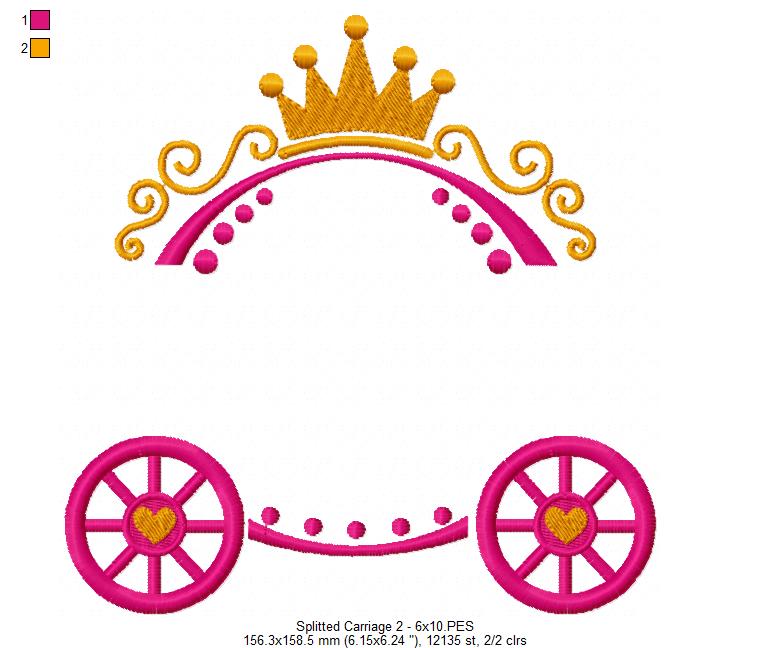 Splitted Carriage - Fill Stitch - Machine Embroidery Design