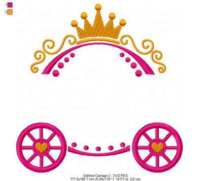 Splitted Carriage - Fill Stitch - Machine Embroidery Design