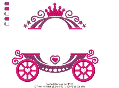 Splitted Carriage - Fill Stitch - Machine Embroidery Design