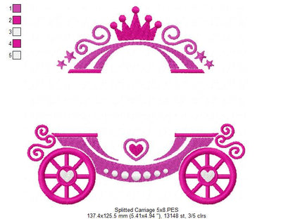 Splitted Carriage - Fill Stitch - Machine Embroidery Design