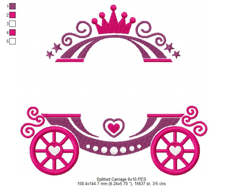 Splitted Carriage - Fill Stitch - Machine Embroidery Design