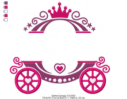 Splitted Carriage - Fill Stitch - Machine Embroidery Design