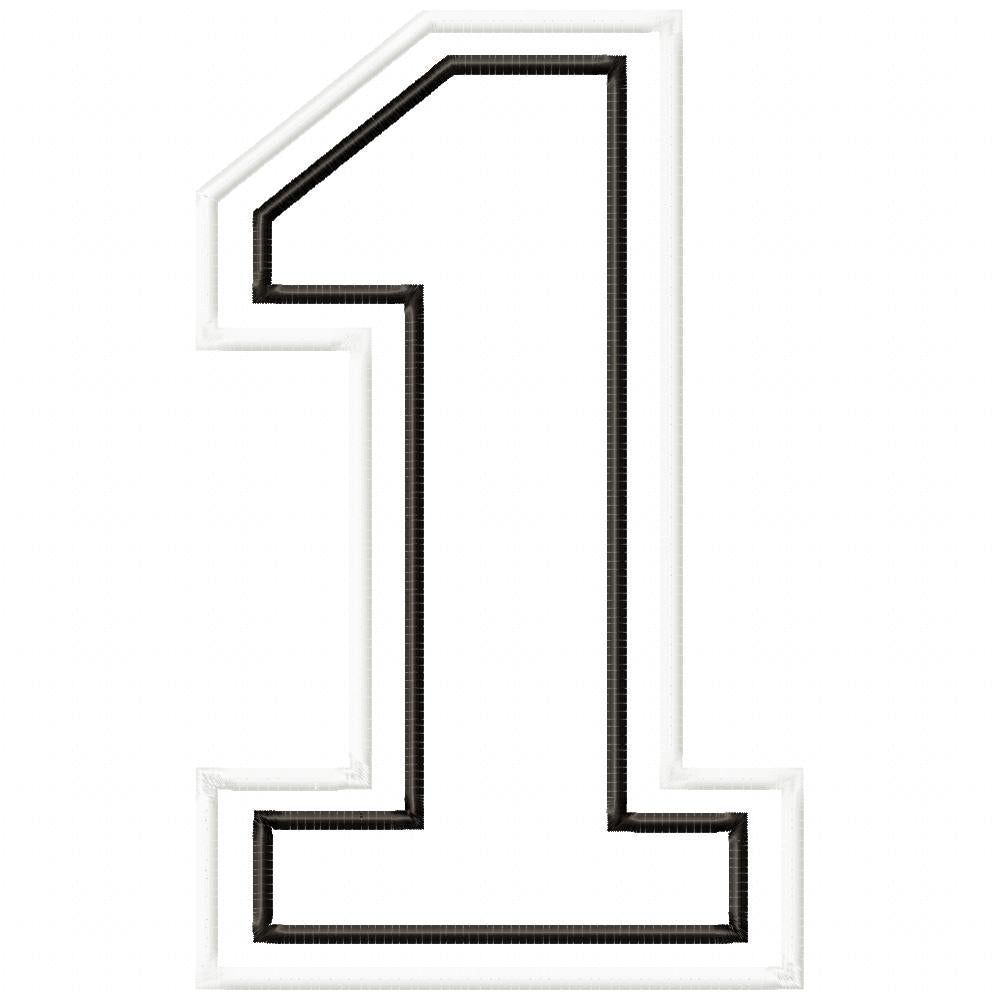 0-9 Sport Numbers - Applique Machine Embroidery Design