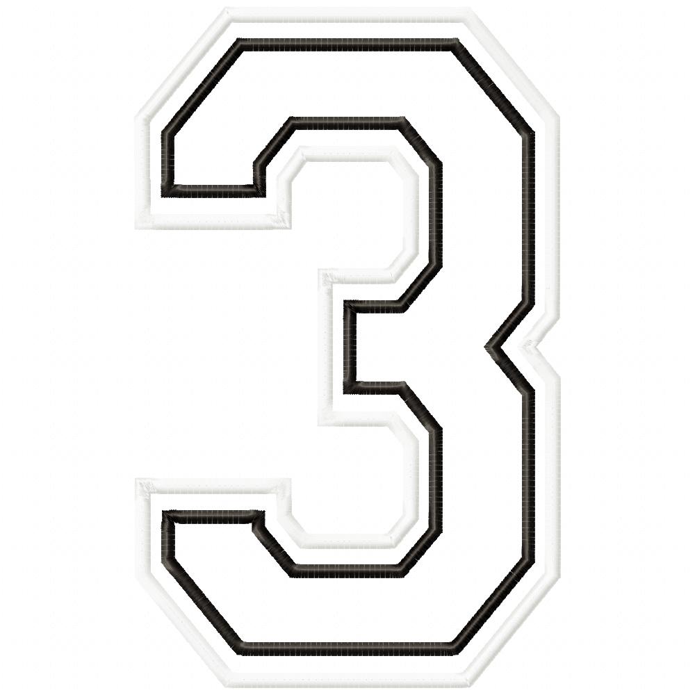 0-9 Sport Numbers - Applique Machine Embroidery Design