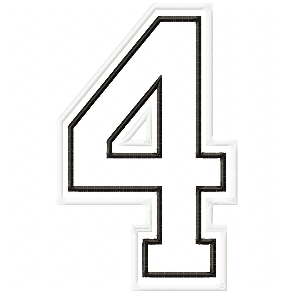 0-9 Sport Numbers - Applique Machine Embroidery Design