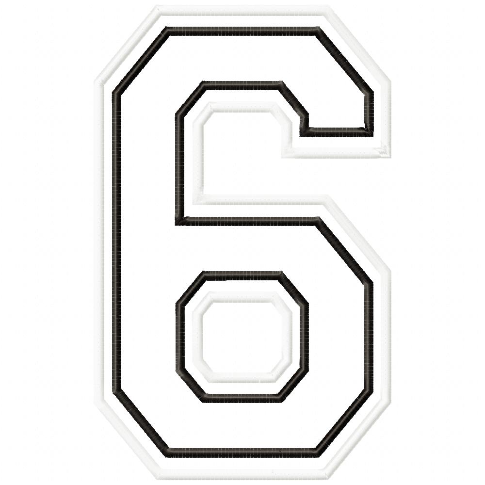 0-9 Sport Numbers - Applique Machine Embroidery Design