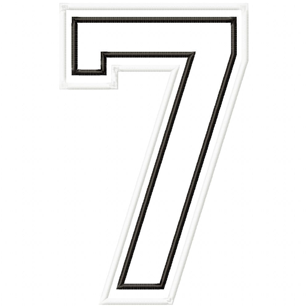 0-9 Sport Numbers - Applique Machine Embroidery Design