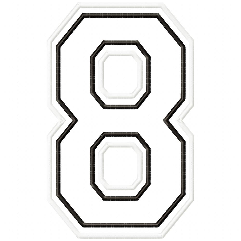 0-9 Sport Numbers - Applique Machine Embroidery Design