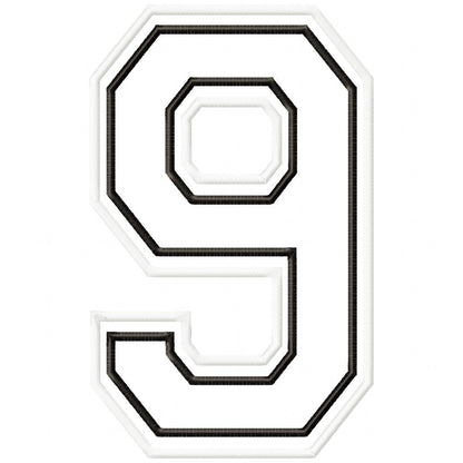 0-9 Sport Numbers - Applique Machine Embroidery Design