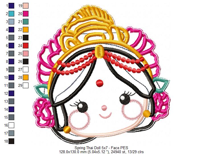 Thai Spring Doll - ITH Project - Machine Embroidery Design