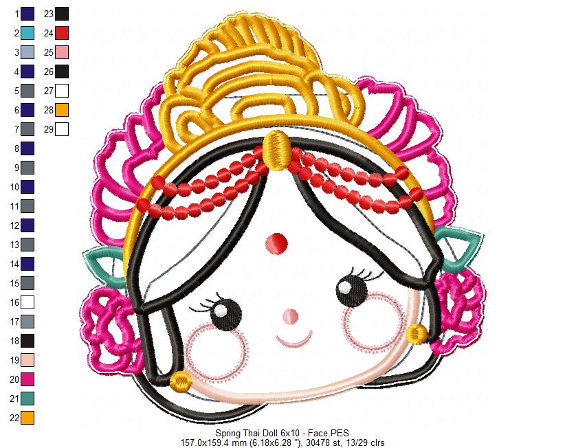 Thai Spring Doll - ITH Project - Machine Embroidery Design