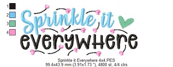 Kindness is Free ... Sprinkle it Everywhere - Fill Stitch - Set of 2 designs - Machine Embroidery Design