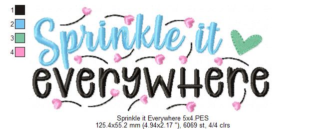 Kindness is Free ... Sprinkle it Everywhere - Fill Stitch - Set of 2 designs - Machine Embroidery Design