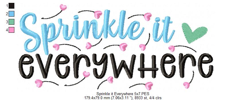 Kindness is Free ... Sprinkle it Everywhere - Fill Stitch - Set of 2 designs - Machine Embroidery Design