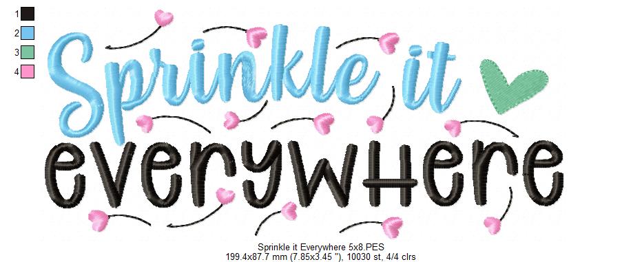 Kindness is Free ... Sprinkle it Everywhere - Fill Stitch - Set of 2 designs - Machine Embroidery Design
